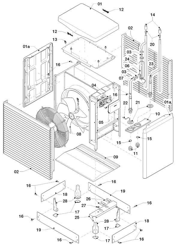 Exploded view Vaillant flexoTHERM VWF 87/4: Outdoor unit