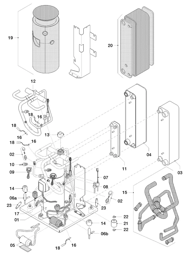 Exploded view Vaillant flexoTHERM VWF 117/4: Refrigerant circuit