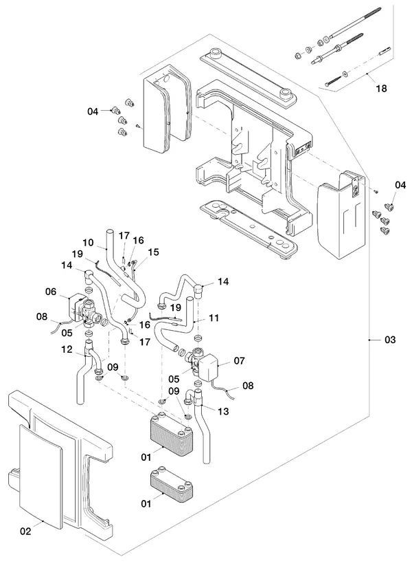 Exploded view Vaillant flexoTHERM VWF 197/4: Passive cooling