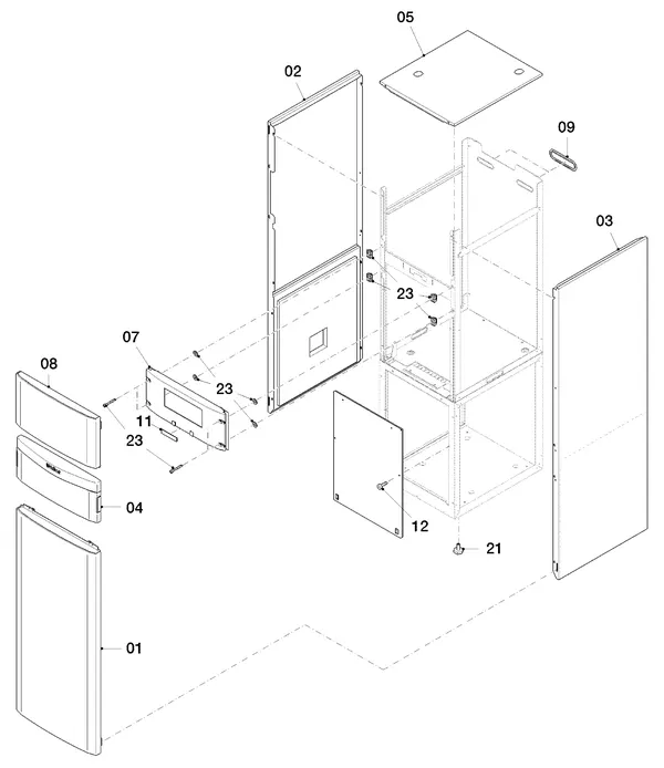 Exploded view Vaillant flexoTHERM VWF 58/4: Casing parts
