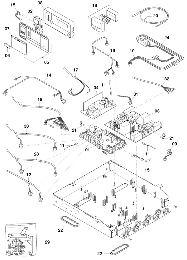 Exploded view Vaillant flexoTHERM VWF 58/4: Control box
