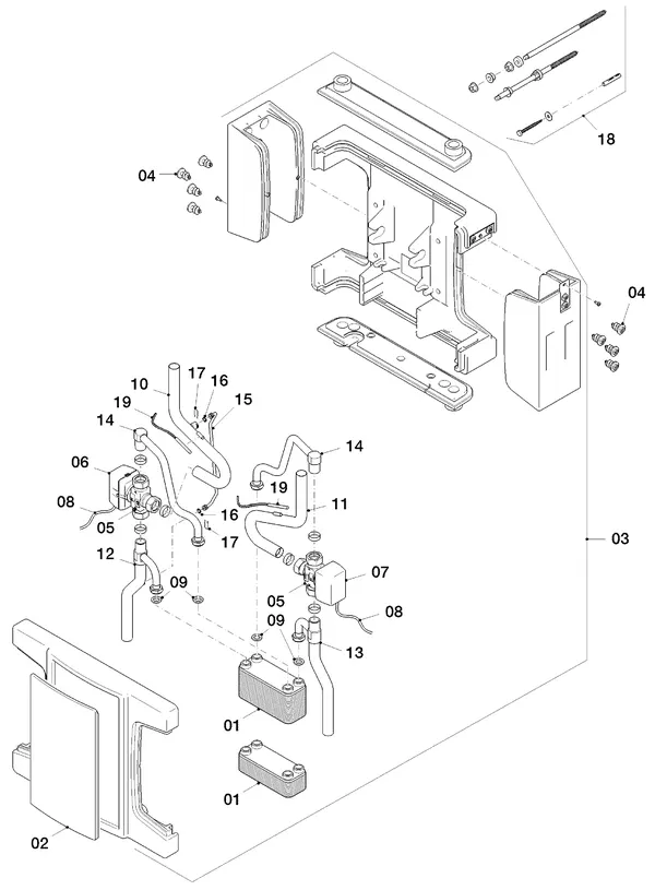 Exploded view Vaillant flexoTHERM VWF 58/4: Heat exchanger
