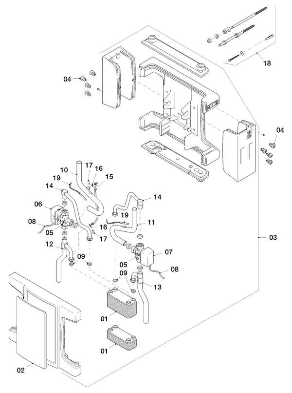 Exploded view Vaillant flexoTHERM VWF 88/4: Heat exchanger