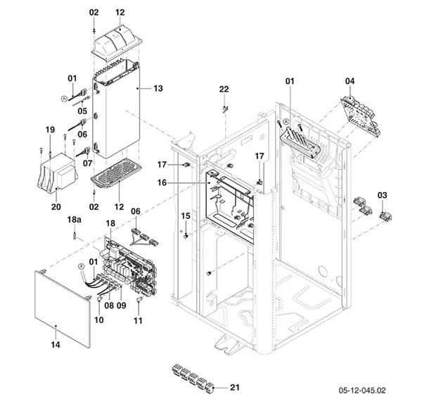 Exploded view Vaillant aroTHERM VWL 55/6 A: Control box