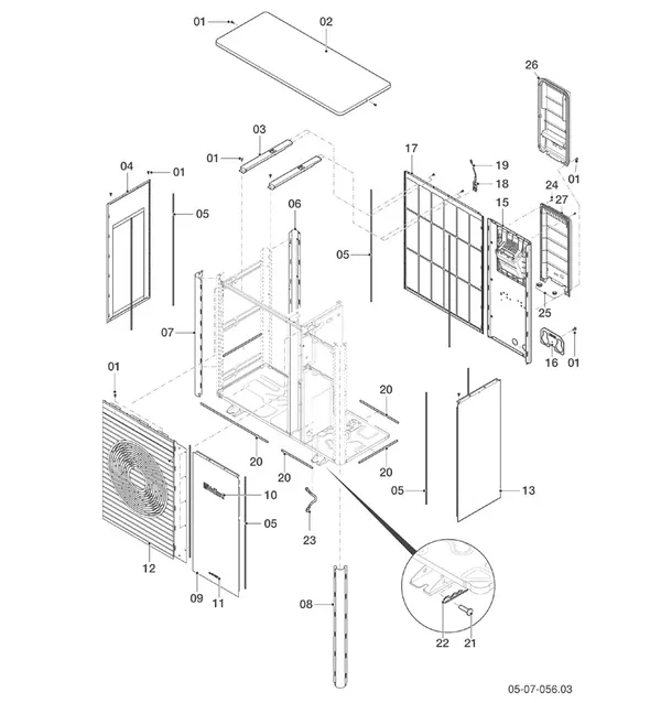 Exploded view Vaillant aroTHERM VWL 65/6 A: Casing parts