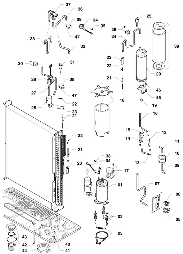 Exploded view Vaillant aroTHERM Split plus VWL 55/8.2 AS 230V: Refrigerant circuit