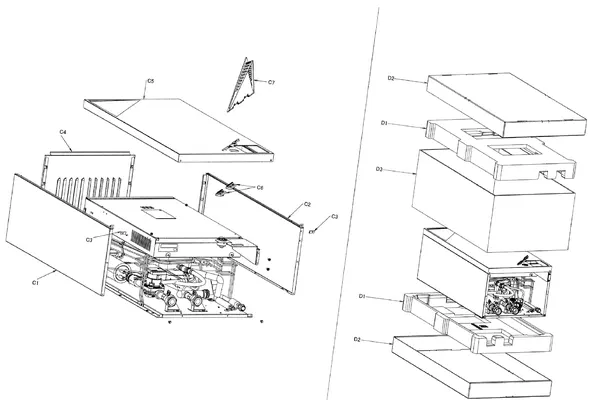 Exploded view Daikin EHBX08CB9W | wall-hung 8kW: Casing