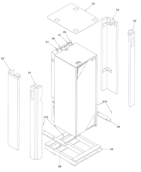 Exploded view Daikin EHVX08S18CB3V | floor-standing 8kW: Casing