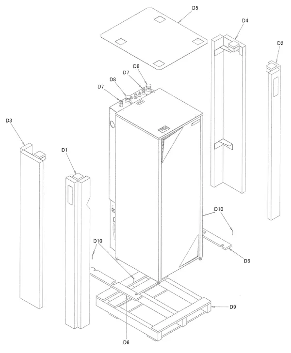 Exploded view Daikin EHVX16S26CB9W | floor-standing 16kW: Casing