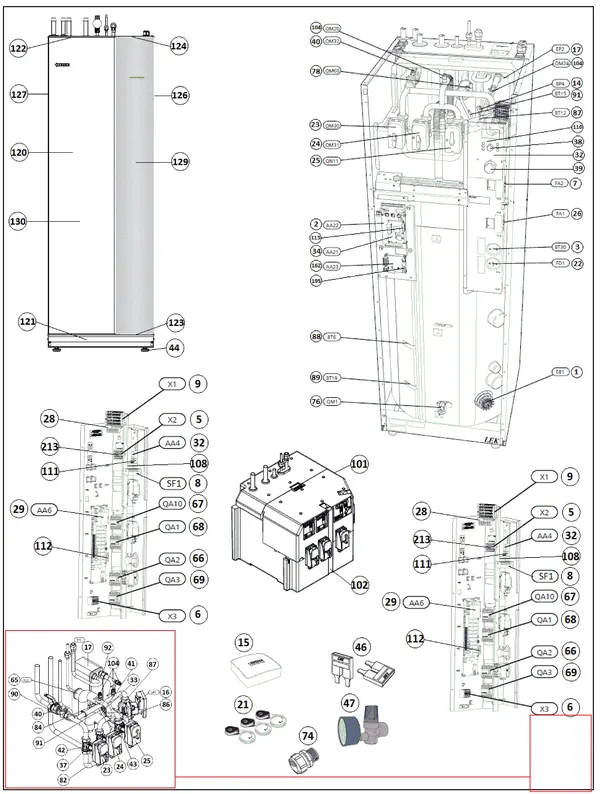 Exploded view Nibe ACVM 10A-270 | 069159: Overview