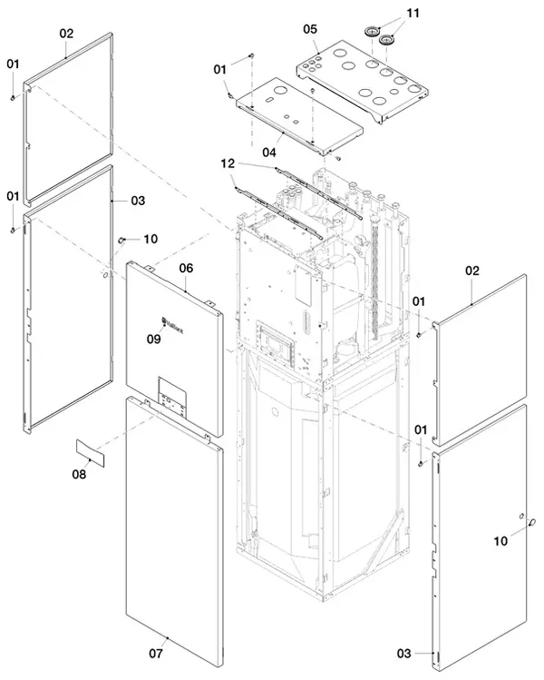 Exploded view Vaillant aroTHERM Split plus VWL 58/8.2 IS S5: Manteldelen