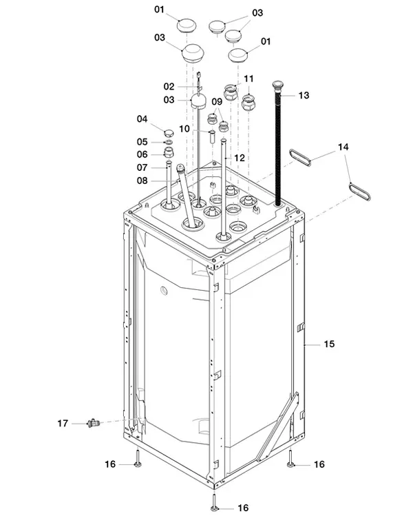 Exploded view Vaillant aroTHERM Split plus VWL 78/8.2 IS: Domestic hot water cylinder