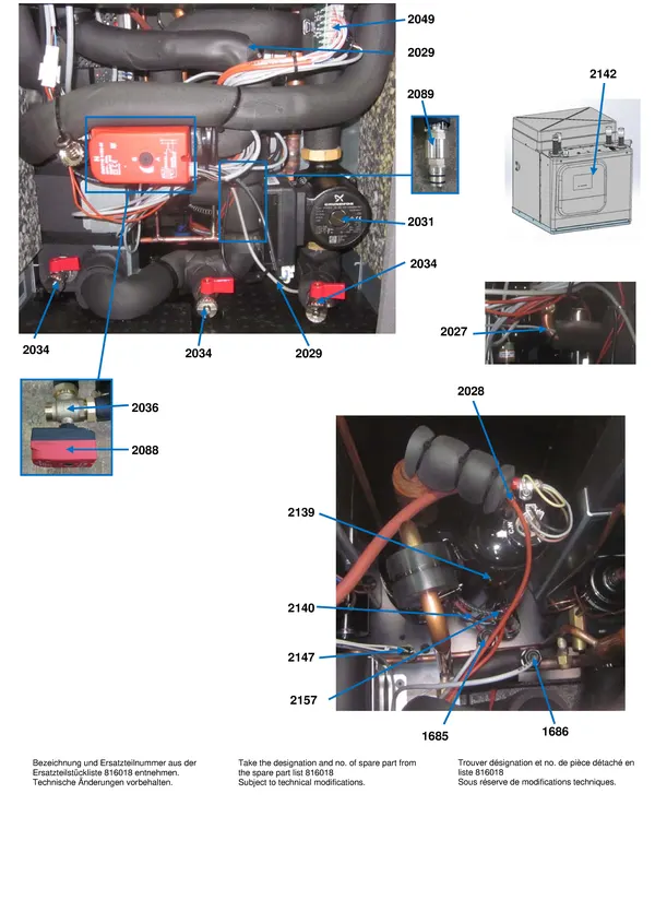 Exploded view Alpha Innotec WZSV 62K3M: Hydraulic module