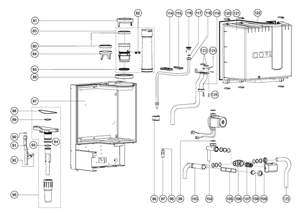 Exploded view Atag Q30CC | vanaf 2006 OSS2: Leidingen