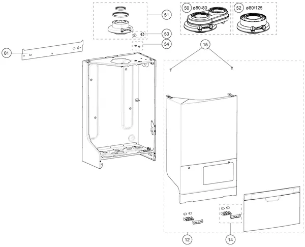 Exploded view Atag i36CZ iCon2: Casing