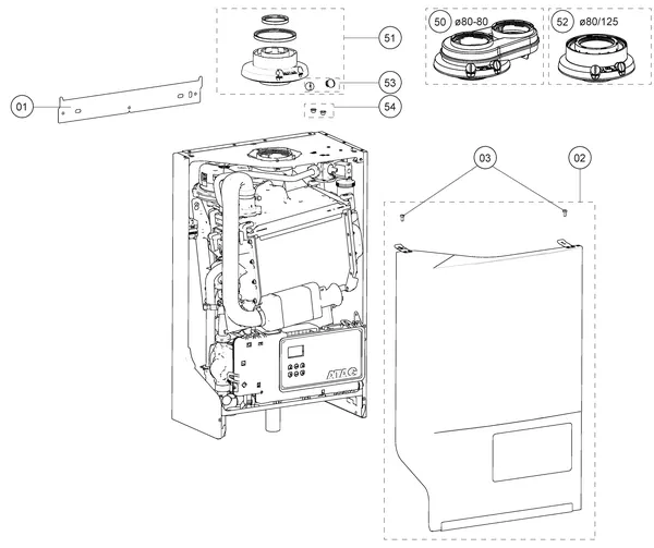 Exploded view Atag P35C iCon2: Mantel