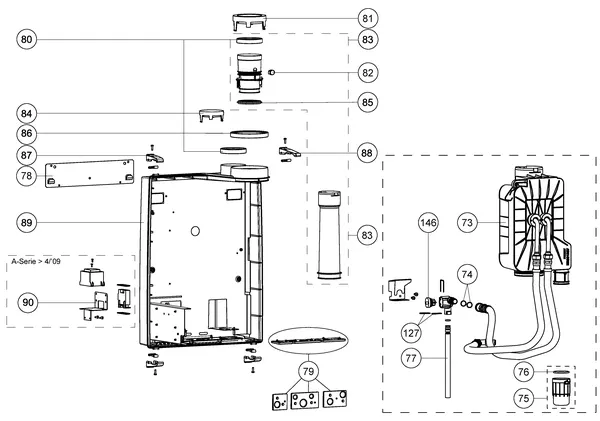 Exploded view Atag A203EC | from 10-2016 OSS2: Achterwand