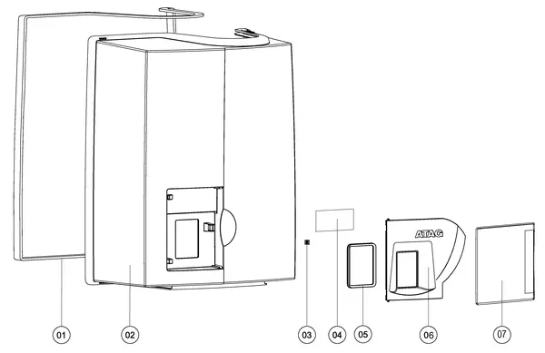 Exploded view Atag A285EC | vanaf 2017 OSS2: Mantel