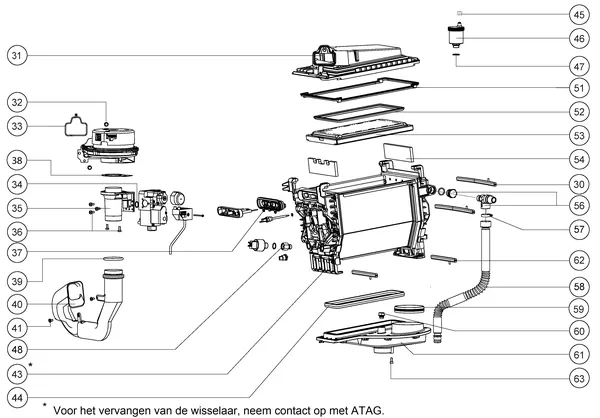 Exploded view Atag A285EC | vanaf 2017 OSS2: Wisselaar