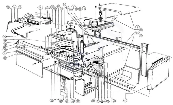 Exploded view Atag Blauwe Engel CMA 350: Fan