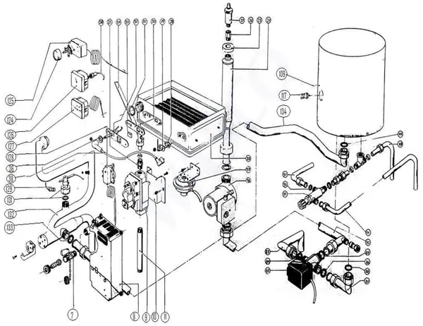 Exploded view Atag Blauwe Engel CMA 350: Water side