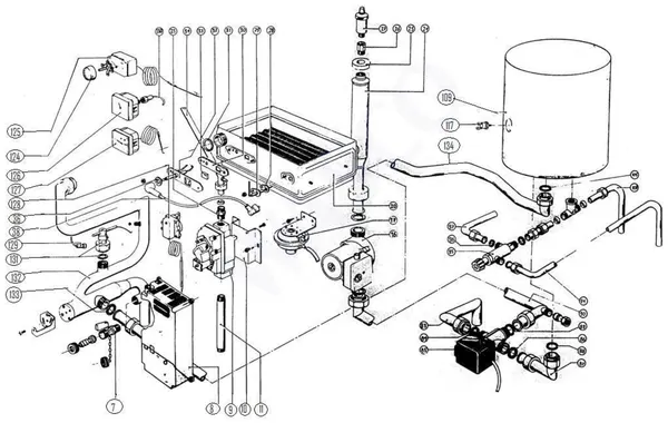 Exploded view Atag Blauwe Engel CMA 650: Water side