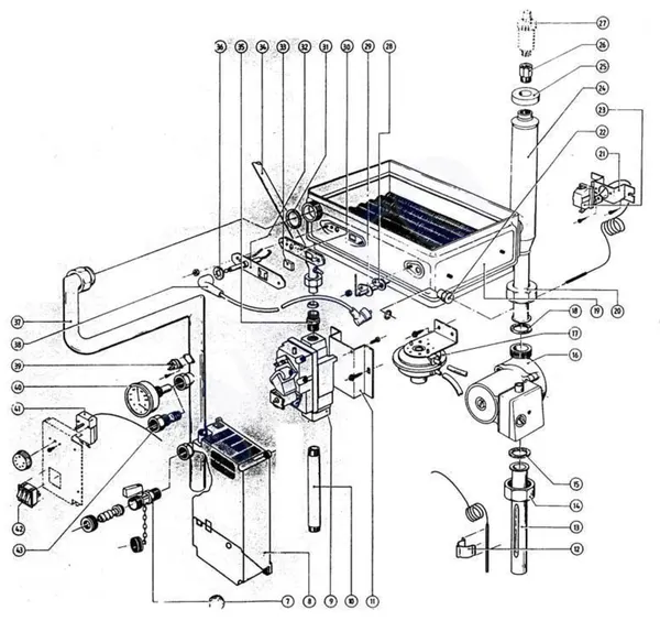Exploded view Atag Blauwe Engel CZA 652: Heat exchanger