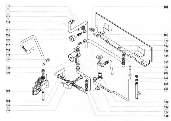 Exploded view Atag Blauwe Engel HR 39: Connection parts