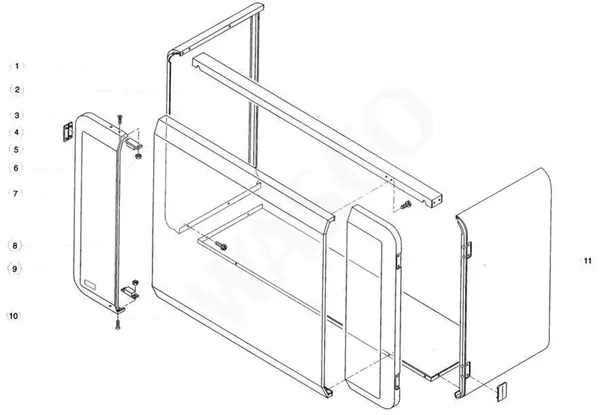 Exploded view Atag Blauwe Engel HR 39: Casing