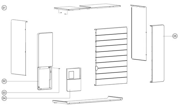 Exploded view Atag Blauwe Engel SHR 35 T: Casing