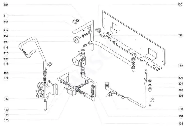 Exploded view Atag Blauwe Engel VR 18: Connection parts