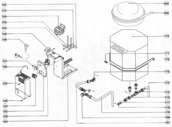 Exploded view Atag Blauwe Engel VR 18: Water side