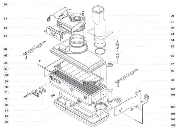 Exploded view Atag Blauwe Engel VR 18: Heat exchanger