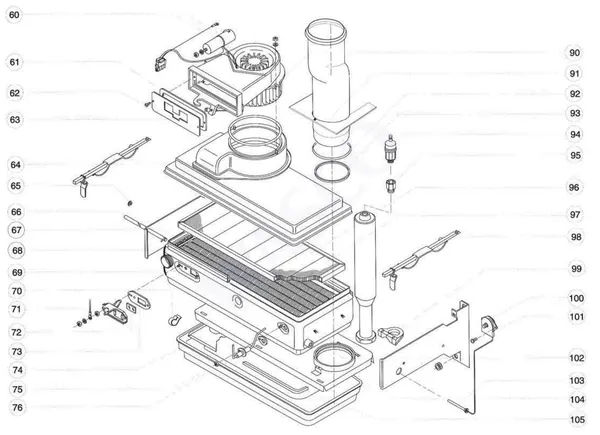 Exploded view Atag Blauwe Engel VR 30 T: Wisselaar