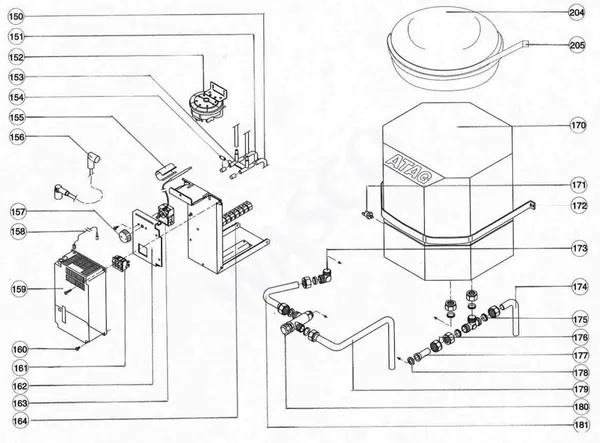 Exploded view Atag Blauwe Engel VR 48: Burner control unit