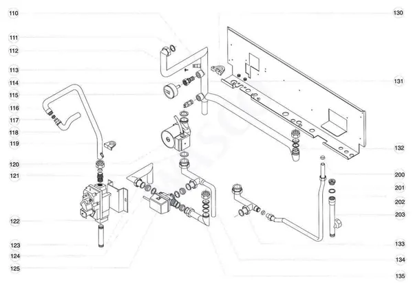 Exploded view Atag Blauwe Engel VR 48: Pipes