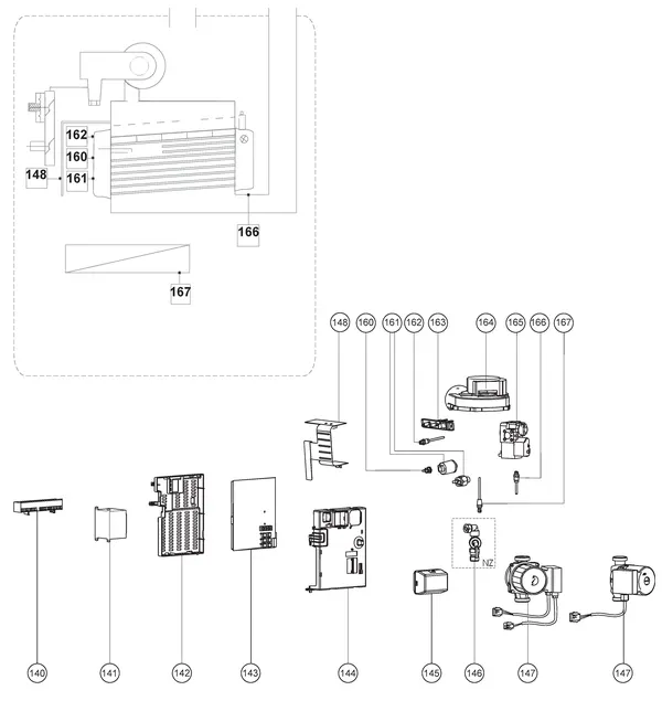 Exploded view Atag Enigma SHR 24Ti: Electrics