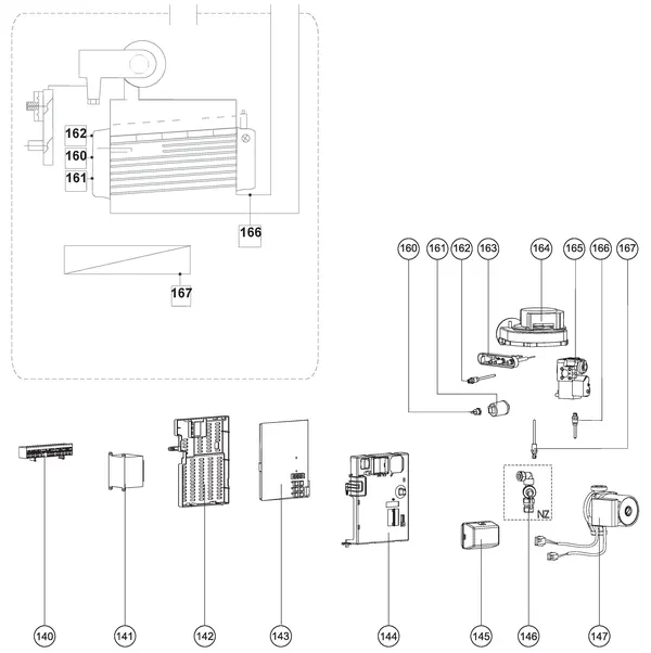 Exploded view Atag E22C | up to 2009 OSS1: Electrics