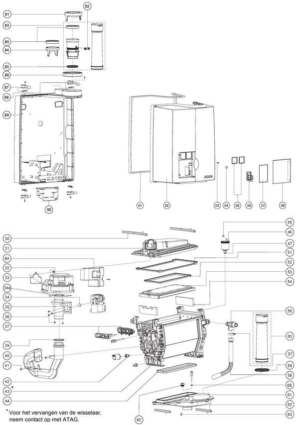 Exploded view Atag E22C | up to 2009 OSS1: Casing