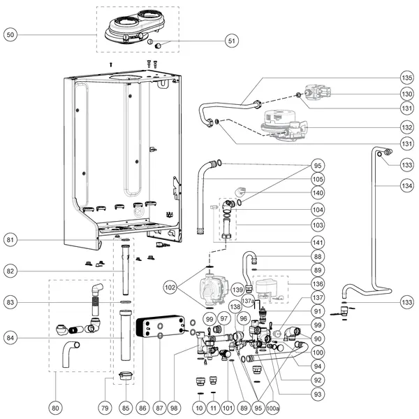 Exploded view Atag i32S iCon2: Leidingen