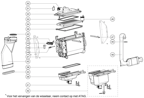 Exploded view Atag i36EC iCon2: Heat exchanger
