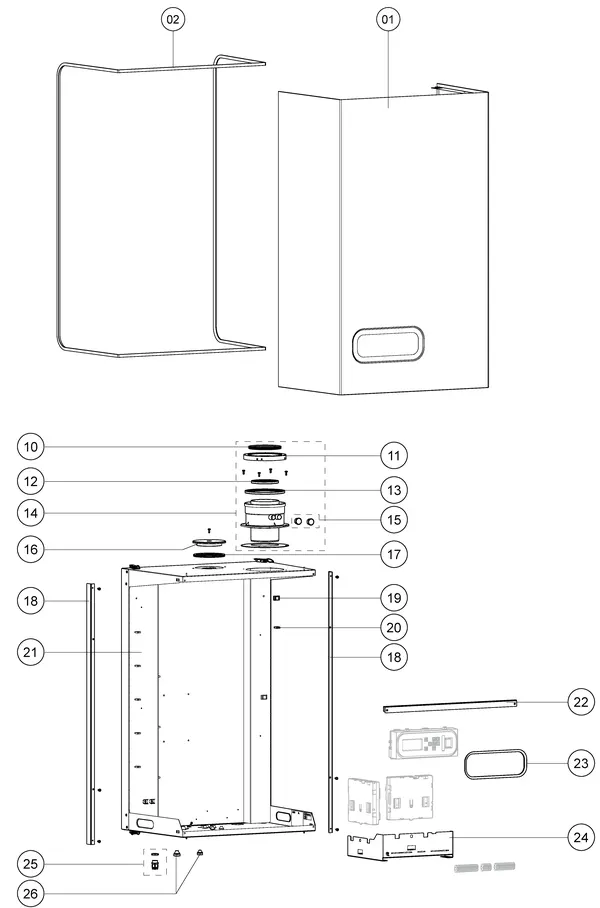 Exploded view Atag XL140 | from 2012 OSS4: Casing