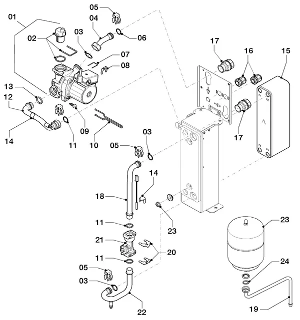 Exploded view AWB GeniaAir RM05/1: Hydraulic parts
