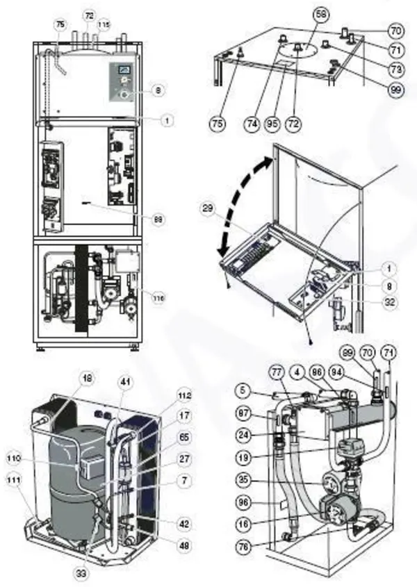 Exploded view Nibe Fighter 1220: Overview