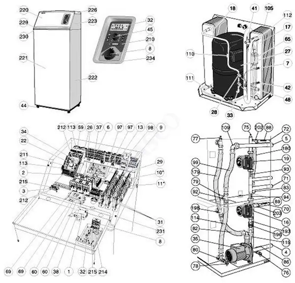 Exploded view Nibe Fighter 1320: Overview