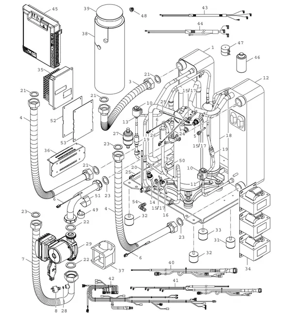 Exploded view Bosch Compress 7001i LWMF 8: Refrigerant circuit