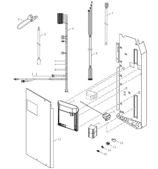 Exploded view Bosch Compress 7001i LWMF 8: Control box