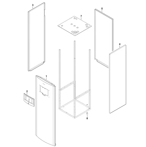 Exploded view Bosch Compress 6000 LWM 4,5kW: Casing