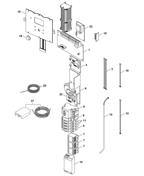 Exploded view Bosch Compress 6000 LWM 4,5kW: Controls
