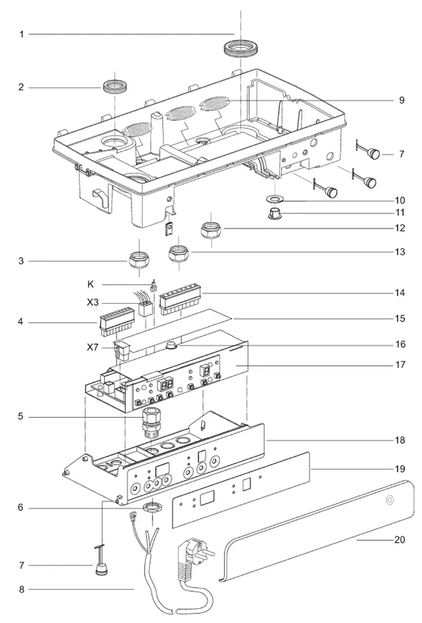Exploded view Intergas Kombi Kompakt HReco 36 HR: Branderautomaat